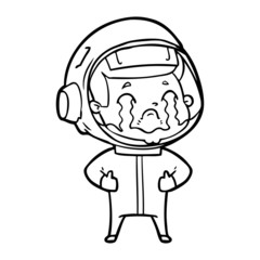cartoon crying astronaut