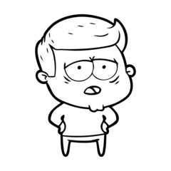 Obraz premium cartoon tired man