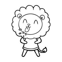 happy cartoon lion