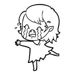 cartoon crying vampire girl