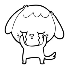 cute puppy crying cartoon