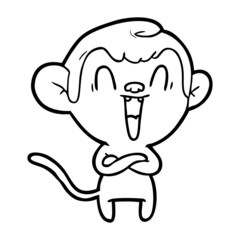 cartoon laughing monkey