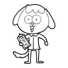 cute cartoon dog wearing office shirt