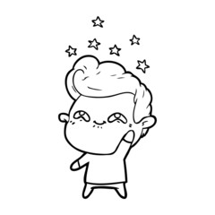 cartoon excited man