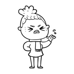 Fototapeta premium cartoon angry woman