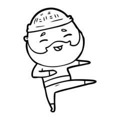 cartoon happy bearded man
