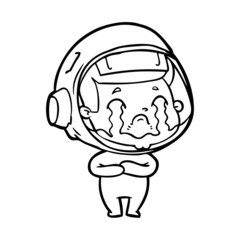 cartoon crying astronaut