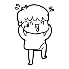 cartoon laughing boy