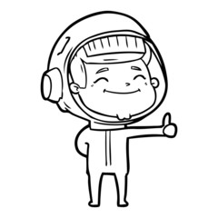 happy cartoon astronaut