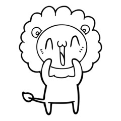 happy cartoon lion