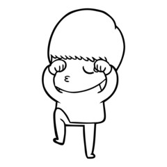cartoon calm boy