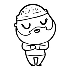 Obraz premium cute cartoon man with beard