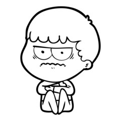 Obraz premium cartoon annoyed man