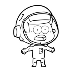 cartoon surprised astronaut