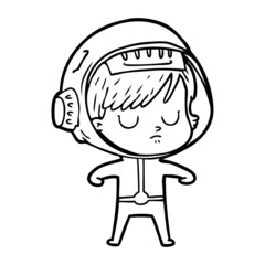 cartoon astronaut woman