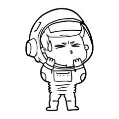 Obraz premium cartoon stressed astronaut