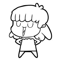 cartoon woman laughing