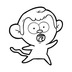 cartoon shocked monkey