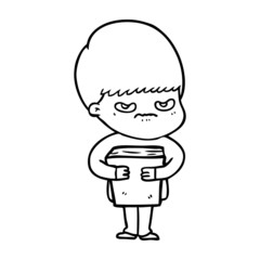Fototapeta premium annoyed cartoon boy