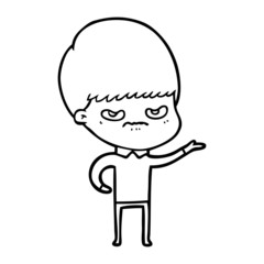 cartoon angry boy