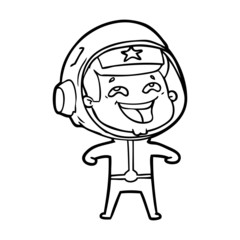 cartoon laughing astronaut