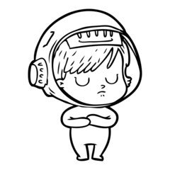 cartoon astronaut woman