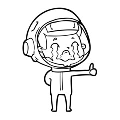 cartoon crying astronaut