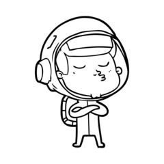 Obraz premium cartoon confident astronaut