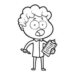 cartoon man gasping in surprise