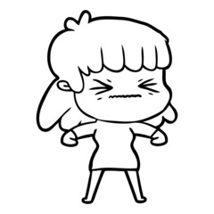 cartoon angry girl