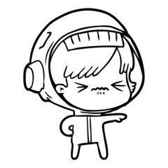 cartoon astronaut woman