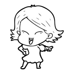 happy cartoon girl