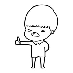 cartoon stressed man