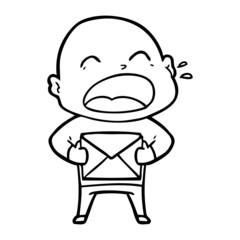 Obraz premium cartoon shouting bald man