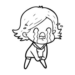 cartoon woman crying