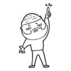 cartoon worried man with beard