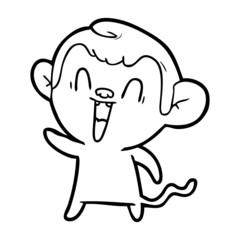 cartoon laughing monkey