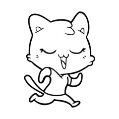 Fototapeta premium happy cartoon cat