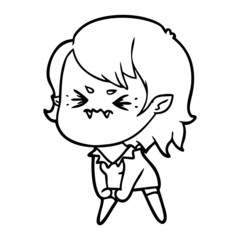 annoyed cartoon vampire girl