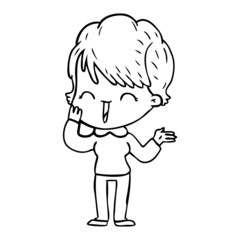 Obraz premium cartoon laughing woman