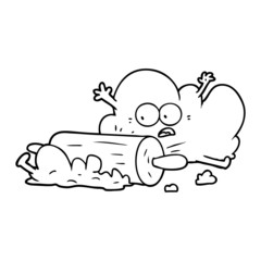 cartoon dough being rolled out