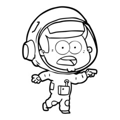 cartoon surprised astronaut