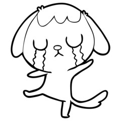 cute cartoon dog crying