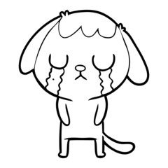 cute cartoon dog crying