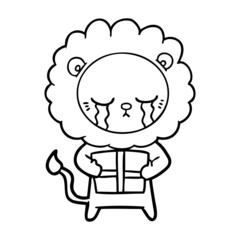 crying cartoon lion