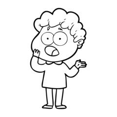 cartoon man gasping in surprise