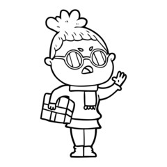 cartoon annoyed woman