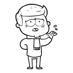 Obraz premium cartoon tired man