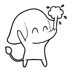 cute cartoon elephant spouting water