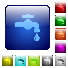 Water faucet with water drop color square buttons